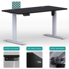 Karr Office O-Flex Tek Motorlu Elektrikli Yükseklik Ayarlı Masa - 180x80 - Siyah