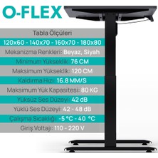 Karr Office O-Flex Tek Motorlu Elektrikli Yükseklik Ayarlı Masa - 180x80 - Siyah