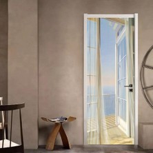 Mirrorr 3D Kendinden Yapışkan Vinil Duvar Çıkartmaları Ev Banyo Kapısı E (Yurt Dışından)