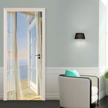 Mirrorr 3D Kendinden Yapışkan Vinil Duvar Çıkartmaları Ev Banyo Kapısı E (Yurt Dışından)