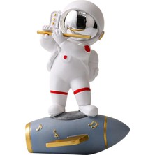 Mirrorr Astronot Heykeli Astronot Figürü Heykeli Ev Yatak Odası Dekorasyonu Flüt (Yurt Dışından)