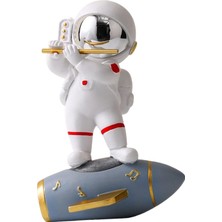 Mirrorr Astronot Heykeli Astronot Figürü Heykeli Ev Yatak Odası Dekorasyonu Flüt (Yurt Dışından)