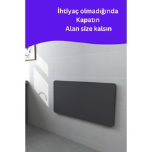 Kydonia Home Mdf Lam 4 Köşesi Oval Antrasit Gri Duvara Monte  Kırma Katlanır Yemek Mutfak Masası