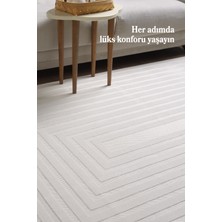 Anaska Home Modern Tasarım Toz Vermez Kaymaz Taban Kolay Temizlenen Krem Renk