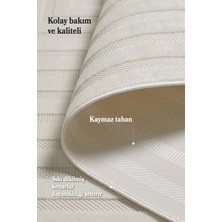 Anaska Home Modern Tasarım Toz Vermez Kaymaz Taban Kolay Temizlenen Krem Renk