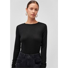 Mavi Kadın Uzun Kollu Siyah Basic Tişört Fitted / Vücuda Oturan Kesim 1612818-900