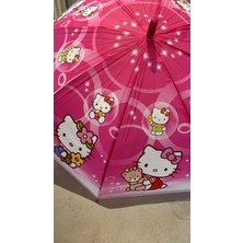 Magicway Çocuk Şemsiyesi Hello Kitty Resimli Süper Kalite 8 Telli Şemsiye