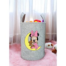 Trend Sizde Unisex Minnie Desenli Bebek Çocuk Odası Düzenleyici Saklama Kutusu Oyuncak Kirli Sepeti 50X40 cm