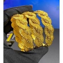 Hg.Aksesuar Kadın 22 Ayar Altın Kaplama Örgülü Bilezik