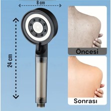 Truva (Kireç Önleyici) 5 Fonksiyonlu Su Tasarruflu Filtreli Turbo Jet Duş Başlığı Siyah