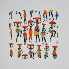 Deco Afrikalı Kadın Figürleri Desenli Lazer Kesim Kokteyl Peçetesi