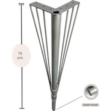 Venna Home Gümüş 75CM-4'LÜ Demir Masa Ayak, Demir Ayak , Dresuar Ayağı, Masa Ayağı, Demir Ayaklar, Masa Ayakları