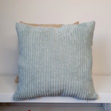 Lüks Şerit Fitilli Kadife Kırlent Kılıfı Mint Rengi