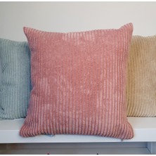 Decofav Lüks Şerit Fitilli Kadife Kırlent Kılıfı Zeytin Kahverengi