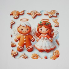 Deco Kurabiye Adam ve Kurabiye Kız Romantik Desenli Lazer Kesim Kokteyl Peçetesi