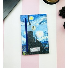 Bam  Van Gogh Yıldızlı Gece Tasarımlı Sert Kapaklı 80 Yaprak Çizgisiz Lastikli Defter