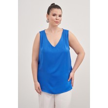 Myline Saten Pile Detay Bluz