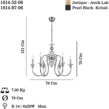 Boreno 6 Lı Antık Lak Avıze 6XE14