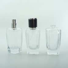 Parfüm Şişesi 50 ml ( 10 Adet )  Konik Prizma Kolay Kapama Boş Şişe