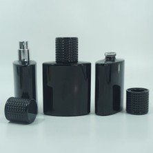 Parfüm Şişesi 100 ml (3 Adet ) Özel Siyah Elips Kolay Kapama Boş Şişe