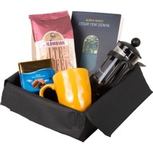 Kitaplı Hediye Kahevesevere Kişiye Özel Kupa Filtre Kahve French Press Kitap Hediye Seti