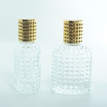 Parfüm Şişesi 50 ml (2 Adet ) Oval Noktalı Kristal Boş Parfüm Şişesi