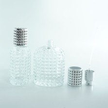 Parfüm Şişesi 50 ml (2 Adet ) Oval Noktalı Kristal Boş Parfüm Şişesi