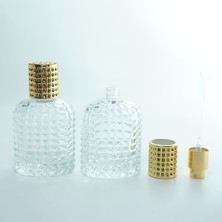 Parfüm Şişesi 50 ml (2 Adet ) Oval Noktalı Kristal Boş Parfüm Şişesi