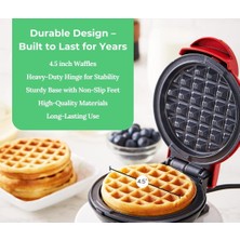 Mini Waffle Makinesi 4.5 Inç, Hızlı Isınan, Yapışmaz ve Kompakt Waffle Demiri