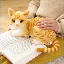 Berat Toys Berattoys 35 cm Sesli Peluş Kedi Gerçek Görünümlü Miyavlayan Oyuncak Kedi Hediyelik Peluş Oyuncak