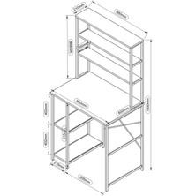 Remaks Çamaşır Makinası Dolabı Çamaşır Makinası Üstü Çok Raflı Düzenleyici Metal Banyo Dolabı Meşe
