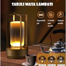 Rultech 1 Adet Silver Sarjlı Masa Lambası Alüminyum Kristal Taşınabilir Dekoratif LED Atmosfer Masa Lambası 3 Renk ile Dokunmatik Kontrol