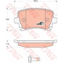 Trw-Lucas Volkswagen Touran Arka Fren Balatasi (2003-2007) 1.6, 2.0 Tdı, 1.9 Tdı, 1.6 Fsı CM00517