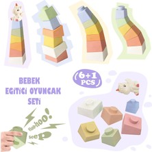 Learning Fun Duyusal Eğitici Beceri Geliştirici Oyuncak Diş Çıkarma Oyuncağı Kule Yapı Eşleştirme Oyunu Unicorn