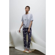 Kadın Pamuklu Kısa Kollu Pijama Üstü