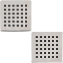 Desiphon Paslanmaz Çelik Kare Delikli Banyo Yer Süzgeç Izgarası Üst Kapak 10 x 10 Süzgeç Uyumlu