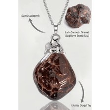 Erilsa Sertifikalı Ham Işlenmemiş Lal - Garnet - Granat Taşı Kolye