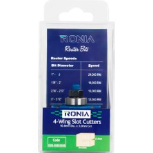 Ronia Ahşap Freze Bıçakları 03B-50803008 Dört Kanatlı Rulmanlı Oyuk Açma Freze Ucu Sap 8 mm
