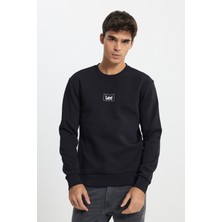 Lee L212299001 Siyah Erkek Lee Baskılı Bisiklet Yaka Üç Iplik Sweat