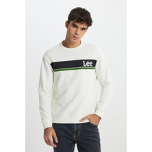 Lee L232501102 Ekru Erkek Lee Dekor Yazılı Bisiklet Yaka Iki Iplik Sweat
