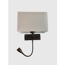Otel Tipi Yatakbaşı LED Okuma Lambalı Abajurlu Aplik