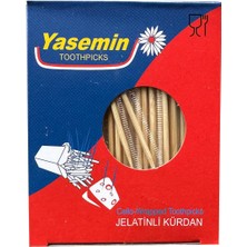 Yasemin Jelatinli Kutulu Poşetli Ahşap Kürdan - 500 Adetlik 5 Paket