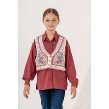 Giyicem Kiz Çocuk Tri?ko Yelekli? Gömlek