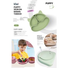 Kiwi Puppy 13 Parça Full Silikon Bebek Beslenme Seti: Esnek, Bpa / Pvc Içermez Mama Seti - Olive