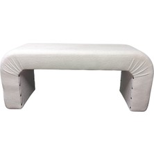 Vavonni N Puf Bench Tedy Kumaş Beyaz