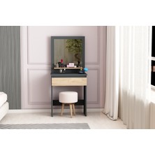 Luna Makyaj Masası, Raflı, Çekmeceli, Aynalı, Atlantik Çam - Antrasit