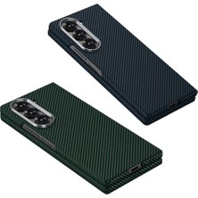 BBS Teknoloji Grup Galaxy Z Fold 6 Kılıf Kamera Korumalı Karbon Fiber Tasarımlı Arka Yüzey Kıpta Karbon Kapak