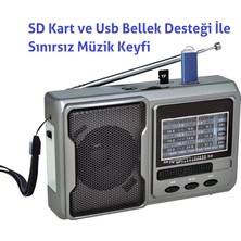 Şarjlı Cep Radyosu Bluetoothlu Çift El Fenerli USB ve Tf Kart Girişli Radyo Hoparlör