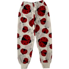 Şeker Kids Kız Çocuk Pamuklu Beyaz Uğur Böceği Desen Pijama Takımı