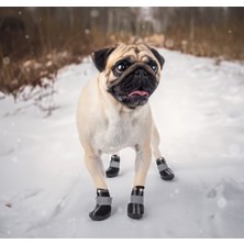 Köpek Ayakkabısı- Siyah Köpek Ayakkabısı-Kaydırmaz Kauçuk Taban Köpek Ayakkabısı- Reflektörlü Fermuarlı Köpek Ayakkabısı